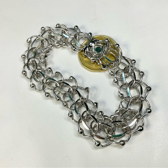 Wide Chunky Charm Bracelet Vintage Starter 8.25” - Picture 3 of 7